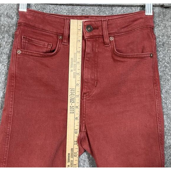We The Free Raw Hem‎ Mid Rise Crop Jegging Jeans Womens Size 26 Red Pockets - Picture 7 of 9